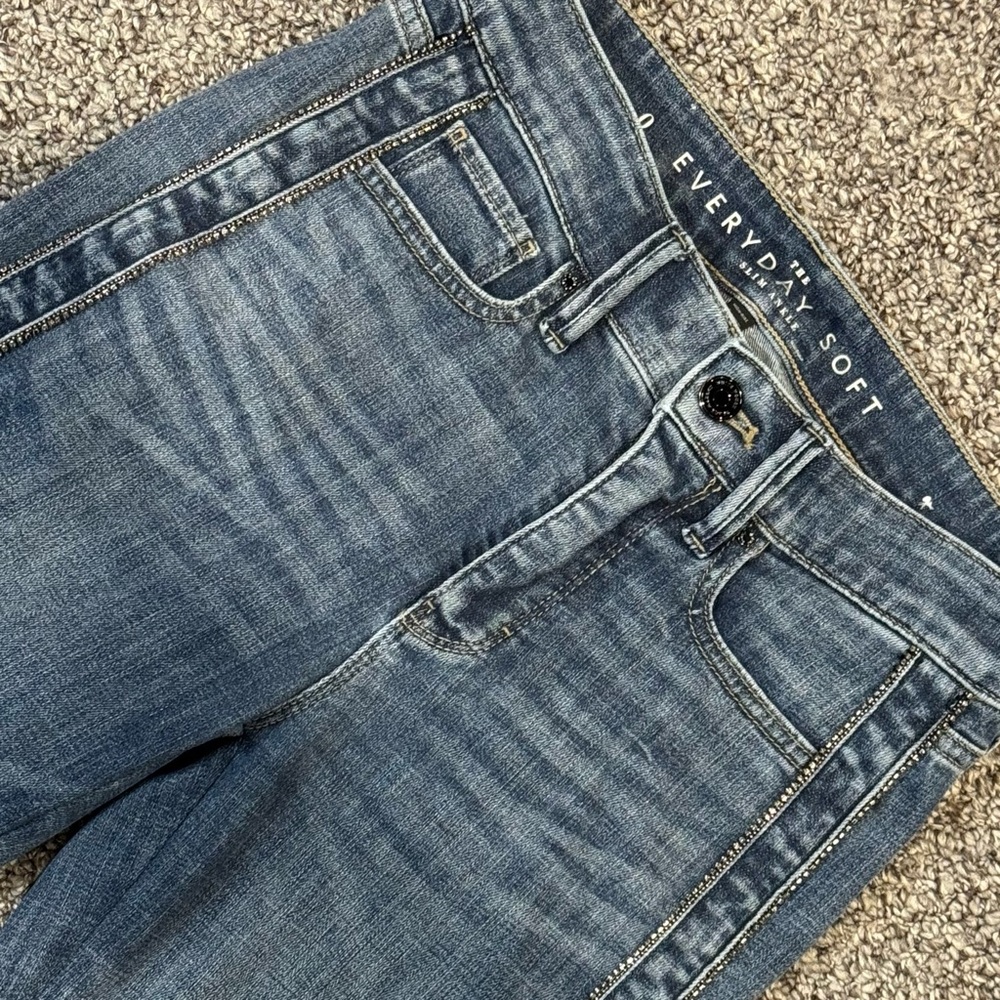 White House Black Market Blue “The Everyday Soft Slim Ankle” Jeans with - Picture 4 of 9